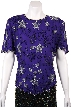 Short Sleeved Floral Beaded Blouse
