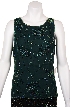 Broad Strapped Sequin Beaded Blouse — in Navy