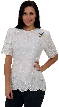 Scatter Floral Design Hand Beaded Blouse — in Ivory