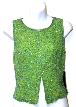 Sleevless Sequined Blouse with Knot Back — in Green