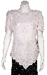 Garden Inspired Beaded Pattern Half Sleeves Blouse