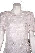 Garden Inspired Beaded Pattern Half Sleeves Blouse — in close-up