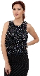 Hanging Sequins Covered Sleeveless Blouse