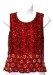 Sleeveless Sequined Blouse — in Red/Black