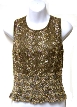 Sleeveless Sequined Blouse — in Green color