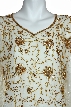 Floral Print Full Length Mother Of the Bride Dress — in closeup
