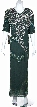 V-neck Floral Print Full Length Formal Dress