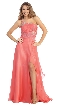 One Shoulder Beaded Bust Floor Length Formal Prom Dress