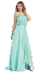 One Shoulder Beaded Bust Floor Length Formal Prom Dress — in Mint