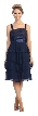 Tiered Skirt Short Formal Party Dress with Lace Jacket — in Navy