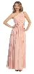One Shoulder Floral Accent Formal Bridesmaid Dress — in Blush
