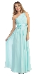 One Shoulder Floral Accent Formal Bridesmaid Dress