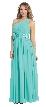 One Shoulder Floral Accent Formal Bridesmaid Dress — in Jade Green