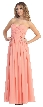 Strapless Ruched Bodice Long Formal Evening Dress — in Peach
