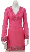 V-neck long Sheer blouse with full sleeves