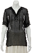 Half Sleeve Sheer Blouse with Zigzag Beading