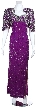 Sweetheart Neck Long Formal Beaded Gown with Keyhole Back — in Purple/Silver