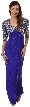 Sweetheart Neck Long Formal Beaded Gown with Keyhole Back