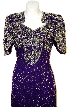 Half Sleeved Full Length Beaded Gown  — in close up