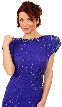 Tea Length Boat Neck Beaded Cocktail Dress with Keyhole — in closeup