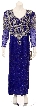 V-Neck Fully Sequined Evening Gown
