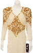 Multi-Pattern Sequin Designed Evening Dress — in closeup
