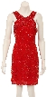 Wavy X Beaded Short Cocktail Dress