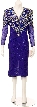 Fully Beaded Long Sleeve Cocktail Dress