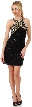 Halter Neck Floral Beaded Short Formal Party Dress