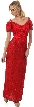 Off shoulder V-Neck Sequins & Ribbons Long Formal Dress