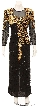 Asymmetric Beaded Pattern Sequined Formal Gown