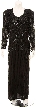 Fully Beaded Long Sleeve Evening Gown