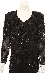 Fully Beaded Long Sleeve Evening Gown — in closeup