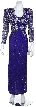 Floral Beaded Full Length Sequined Formal Gown 