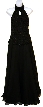 Halter Neck Sequined Dress with Handkerchief Skirt