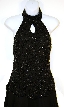 Halter Neck Sequined Dress with Handkerchief Skirt — in close up