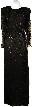 Full Sleeves Beaded Full Length Formal Sequined Gown — in Black