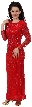 Full Sleeves Beaded Full Length Formal Sequined Gown — in Red