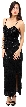 Long Cocktail Dress with V-neck & Spaghetti straps 
