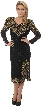 Tea Length Long Sleeves Petal Beaded Formal Dress