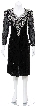 Tea Length Sequined Formal Dress with Sheer Sleees