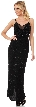 Spaghetti Straps V-Neck Long Formal Beaded Dress