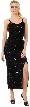 Spaghetti Straps V-Neck Ankle Length Formal Sequined Dress