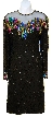 See Thru Bodice and Long Sleeved Beaded Short Dress