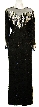 See Thru Bodice and Long Sleeved Beaded Dress
