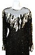 See Thru Bodice and Long Sleeved Beaded Dress — in close up