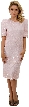 Round Neck Knee length Tiered Beaded Formal Dress