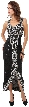 Broad Straps Tea Length Sequined Cocktail Dress 