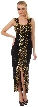 Elegant Floral Beaded Tea Length Formal Cocktail Dress