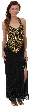 Halter Neck Paisley Sequins Pattern Formal Evening Gown 